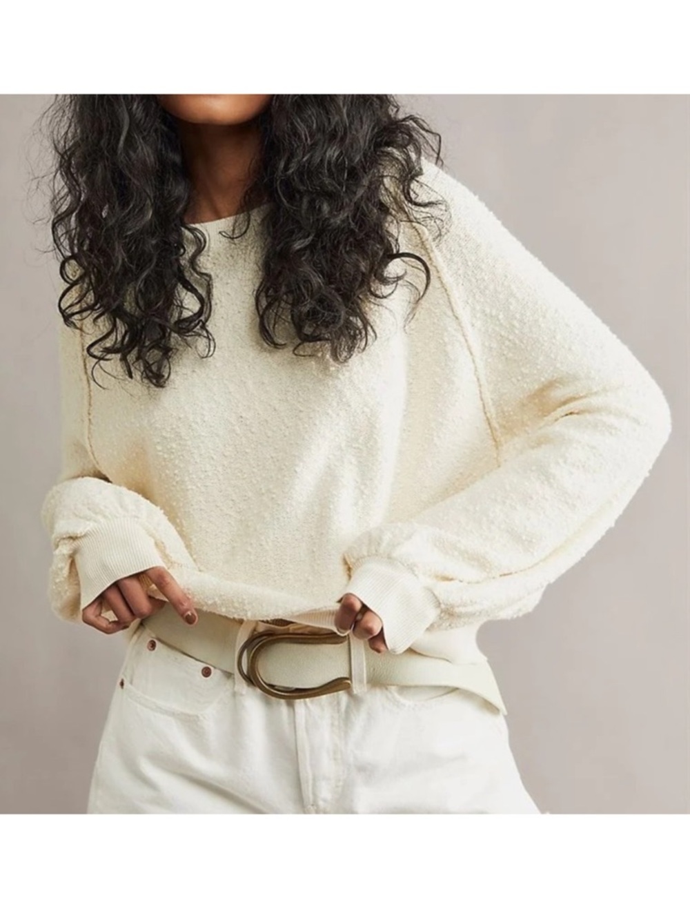 Free people Cream Found My Friend Pullover